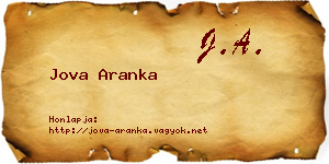 Jova Aranka névjegykártya