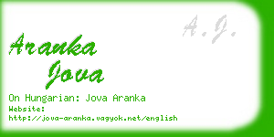 aranka jova business card